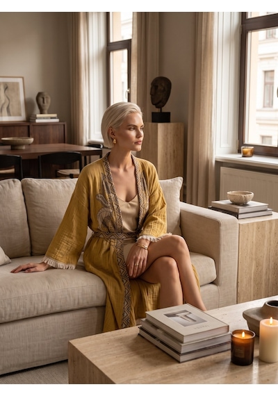 Brandsmiths Yellow Elephant Kimono Sarı