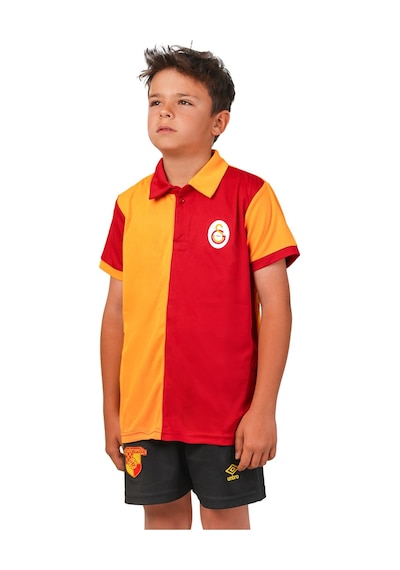 Gsstore Galatasaray Lisanslı 5 Yıldız Polo Yaka Çocuk Forma T-shirt Sarı - Kırmızı