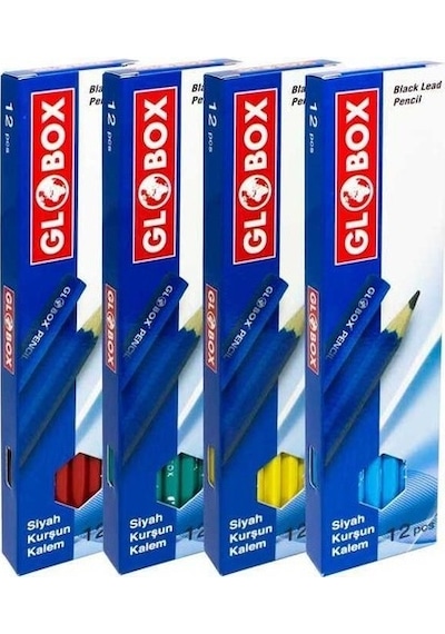 Globox Altigen Kurşun Kalem Renkli 12 Li Kutu