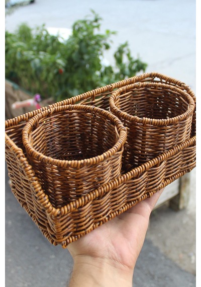 2 Bölmeli Kaşıklık Plastik Örme Kaşıklık 304
