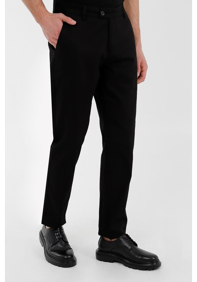 Uki Siyah Comfort Fit Chino Pantolon Siyah