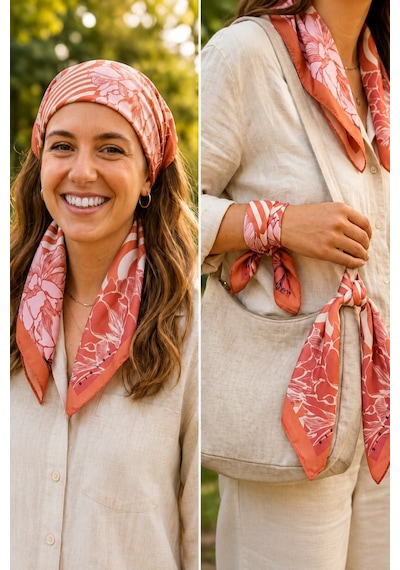 Sisley Flora Bandana/fular -2016-47 47 Şeftali