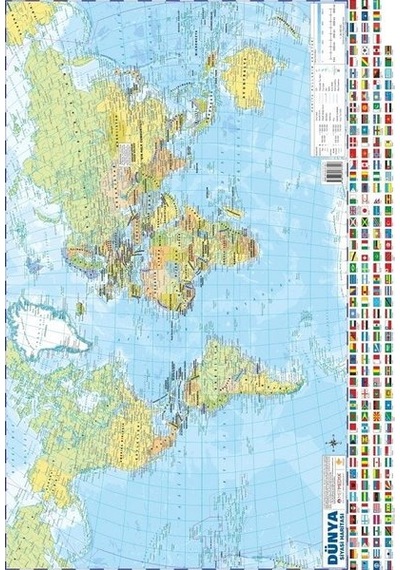 Dünya Siyasi-Fiziki Haritası 50x35- Mep Medya