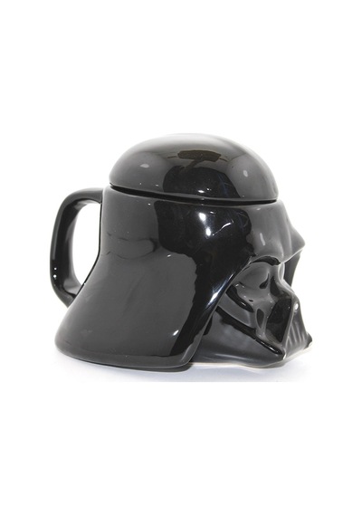 Özel Üretim Darth Vader Seramik 3d Kask Formu Parlak Siyah Hediye Star Wars Kapaklı Kupa Bardak Çok Renkli