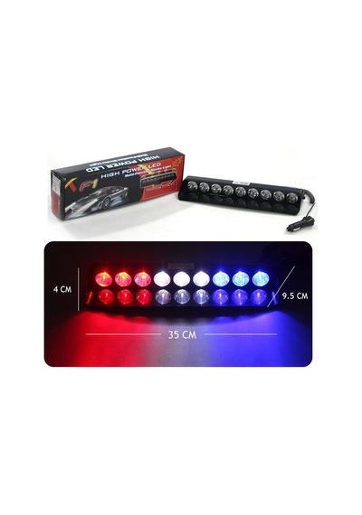 Space Flaş Led Çakarlı 27w Kırmızı-beyaz-mavi 8 Fonksiyonlu / Lapa175