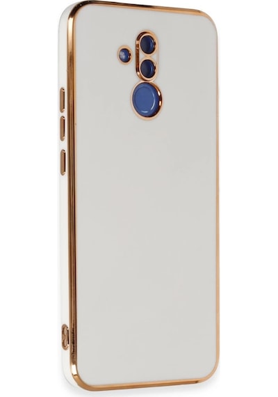 Huawei Mate 20 Lite Kılıf Volet Silikon - Beyaz Düz Renkli