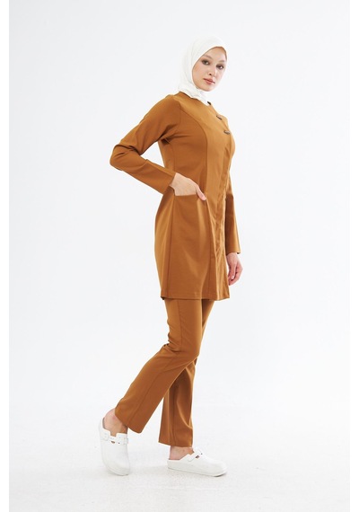 Elegance Santana Kadın Tesettür Takım - Camel Kahverengi