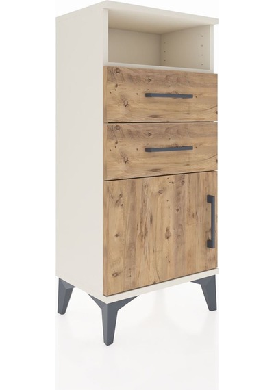 Arges Komodin Tek Raflı 2 Çekmeceli Tek Kapaklı 44x30x96 Aytaşı-çam Aytası