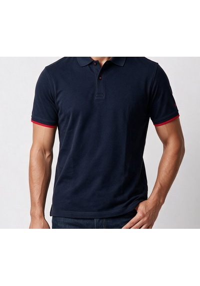 Giant Erkek Polo Yaka Pamuklu Kısa Kollu Logolu T-shirt Lacivert