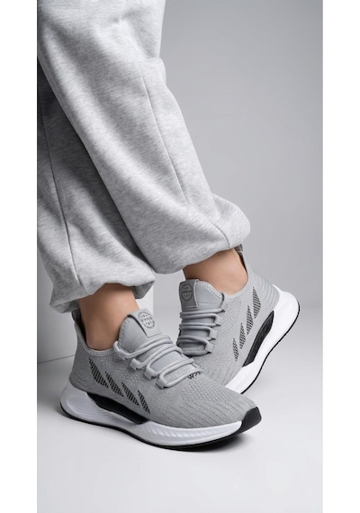 Wipper Ultra Hafif Triko Sneaker - Nefes Alan Ortopedik Poli Taban Kadın Yazlık Spor Ayakkabı Buz Siyah