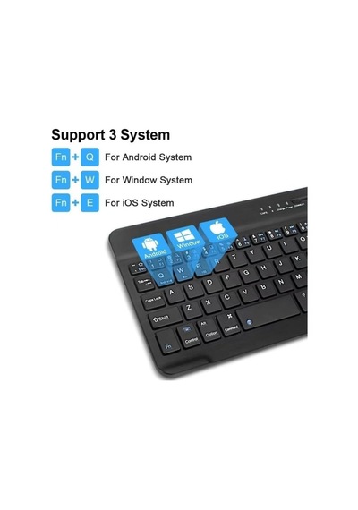 Mk-4 Kablosuz Ergonomik Apple-android-windows Manyetik Tablet Kılıf Uyumlu Klavye Mouse Kiti Türkçe Q Klavye Siyah