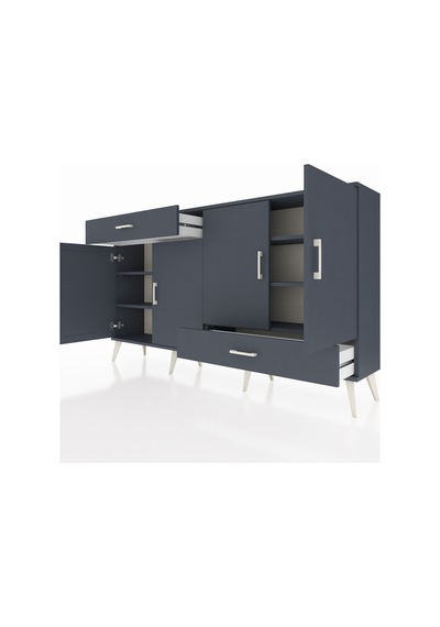 Arges Konsol 5 Raflı 2 Çekmeceli 4 Kapaklı 176x30x99 Antrasit-ant Antrasit-antrasit Arges Konsol 5 Raflı 2 Çekmeceli 4 Kapaklı 176x30x99 Antrasit-ant Antrasit-antrasit