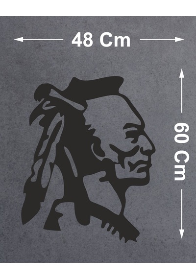 Savaşçı Son Mohikan Kızılderili Sticker - Kızıl Derili Yerli Sticker - Oto Araba Motosiklet Kask Sticker - 00219 60X48 Cm