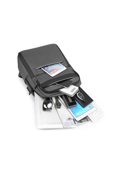 Laptop Sırt Çantası Okul İş Seyahat Usb Kulaklık Çıkışlı Kırmızı
