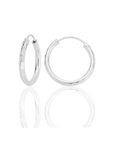 Gümüş Lazer Kesimli 18 Mm Halka Küpe Barcode Gümüş