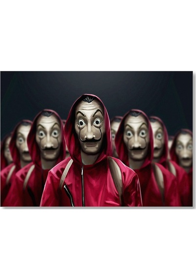 Cakasepetim La Casa De Papel Tüm Karakterler Dali Maskeli Ahşap Mdf Tablo