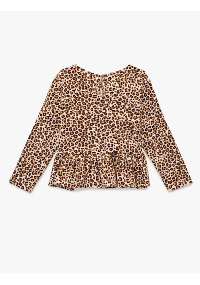 Koton Leopar Desenli Uzun Kollu Bisiklet Yaka Tişört Bej Desenli 6wmg10204ak Ekru Desenli Koton Leopar Desenli Uzun Kollu Bisiklet Yaka Tişört Bej Desenli 6wmg10204ak Ekru Desenli