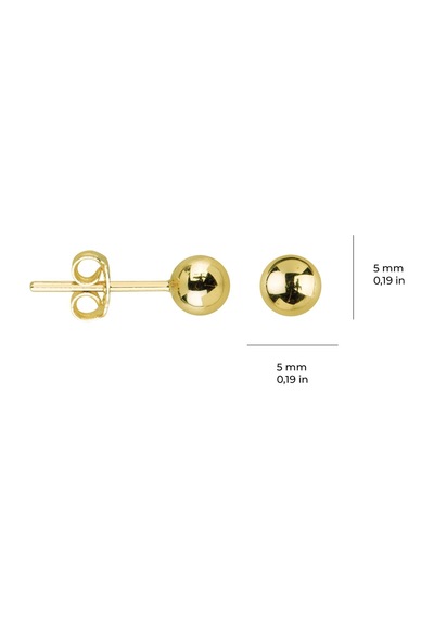 Goldkupe 14 Ayar 5 Mm Parlak Altın Top Küpe 0,87-6536