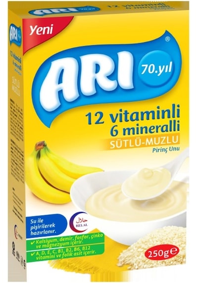 Arı Mama Sütlü Muzlu Pirinç Unu 250 Gr 3'Lü Set