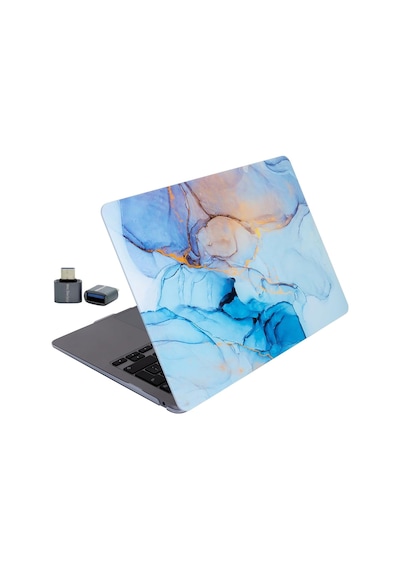 Macbook Air 13.6 İnç Mermer Desenli Kılıf A2681 A3113 A3240 A3449 M2 M3 M4 M5 Uyumlu Sert Kapak Hard Case Açık Mavi Belirtilmemiş