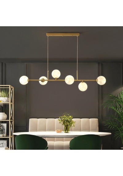 Colye Modern Siyah Metal Camlı Sarkıt Avize & Sarkıt Avize - Ofis Avize Ve Yemek Odası Avize