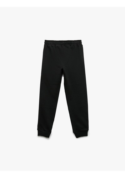 Koton Beli Lastikli Cep Detaylı Şardonlu Okul Jogger Eşofman Altı Siyah 7wkb40036tk