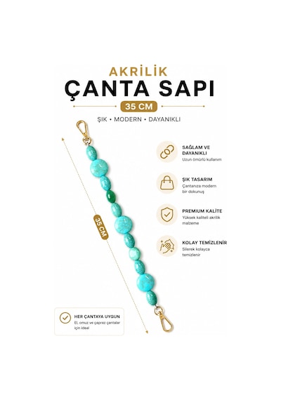 Vollen Yarn Akrilik Çanta Sapı 35 Cm 1 Adet Klipsli Çanta Askısı El Yapımı Çanta Aksesuarı 1