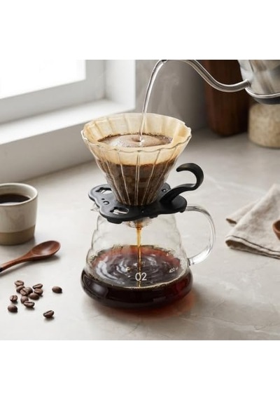 Profesyonel Cam Kahve Demleme Seti Pour Over Dripper & Karaf - 600 Ml Kapasiteli Borosilikat Filtre Kahve Seti Aeropress