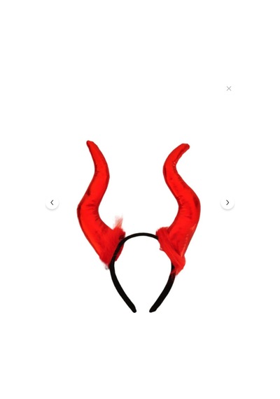 Cadılar Bayramı Malefiz Maleficent Kırmızı Boynuzlu Taç Kostüm Aksesuarı