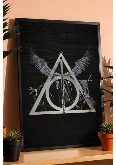 Harry Potter Ölüm Yadigarları Çerçeveli Tablo - Lüks Gotik Deathly Hallows Duvar Dekoru Siyah Gümüş Siyah Harry Potter Ölüm Yadigarları Çerçeveli Tablo - Lüks Gotik Deathly Hallows Duvar Dekoru Siyah Gümüş Siyah