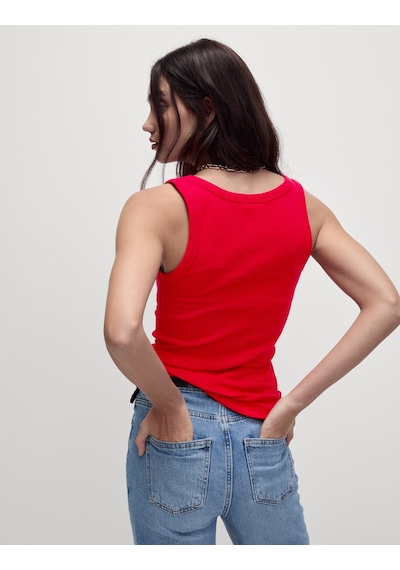 Marks & Spencer Pamuk Karışımlı Ribana Slim Fit Atlet Kırmızı