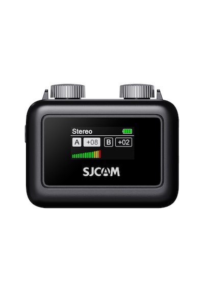 Sjcam M1 WiFi Tek Vericili Gürültü Engelleme 100 Metre Menzil LCD Ekran Minimal Tasarım Kablosuz Yaka Mikrofonu Siyah