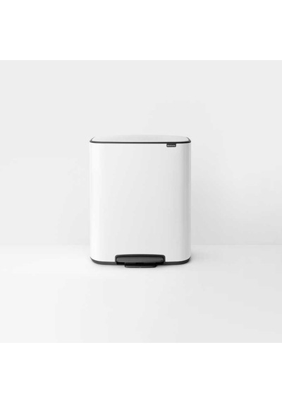Brabantia Bo Matt Beyaz Pedallı Çöp Kutusu 60lt Plastik İç Kovalı Beyaz