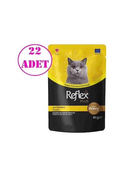 Reflex Plus Sos İçinde Tavuklu Kedi Konservesi 85 Gr 22 Ad