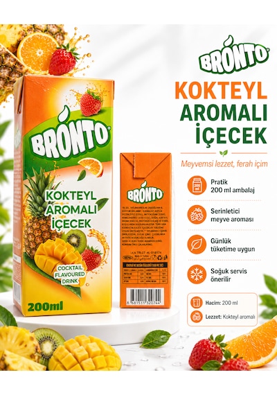 Kokteyl Aromalı İçecek 200 Ml X 27 Adet Koli
