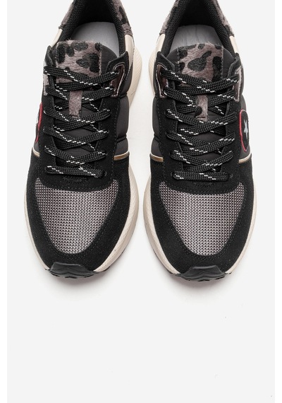Luvishoes Bıella Siyah Süet Desenli Kadın Sneaker Siyah