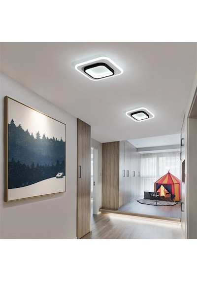 Akrilikli Kare Kumandalı Dimli 3 Işık Renkli 24x24cm Led Tavan La 3Renk Kumandalı