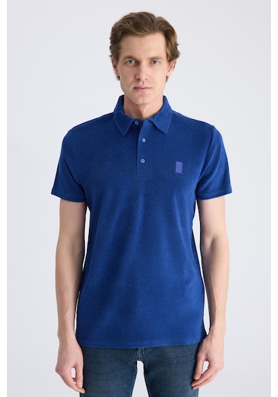Twn Slim Fit Saks Mavi Düz Örgü Pamuklu T-shirt 4ec1400054830 750