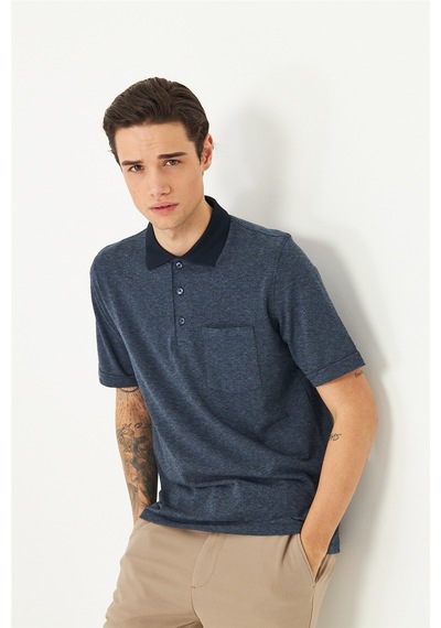 Lacivert Polo Yaka T-shirt Laci
