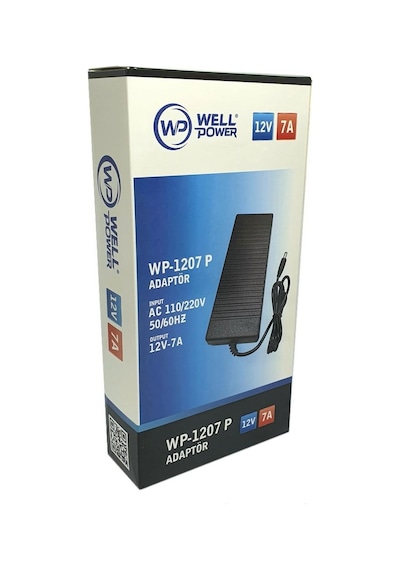 Antenci Wellpower 12Volt 7Amper Plastik Kasa Adaptör 5.5X2.5Mm Jak Fişli