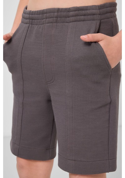 Tommylife Koyu Gri Pamuklu Yumuşak Dokulu Standart Fit Basic Erkek Çocuk Şort - 11289 Koyu Gri