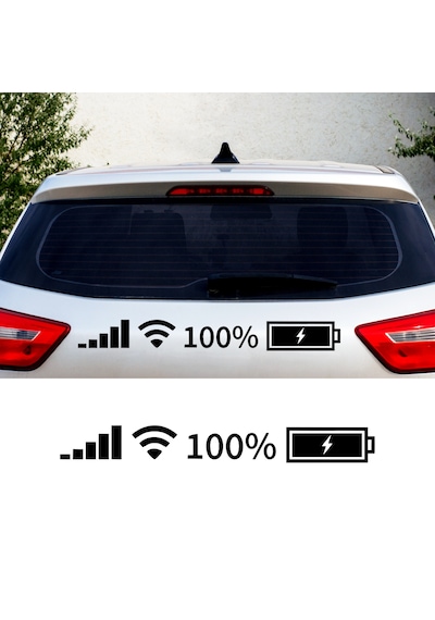 Batarya, Wifi Ikon Araba Sticker 20x2,5 Cm 20x2.5 Cm
