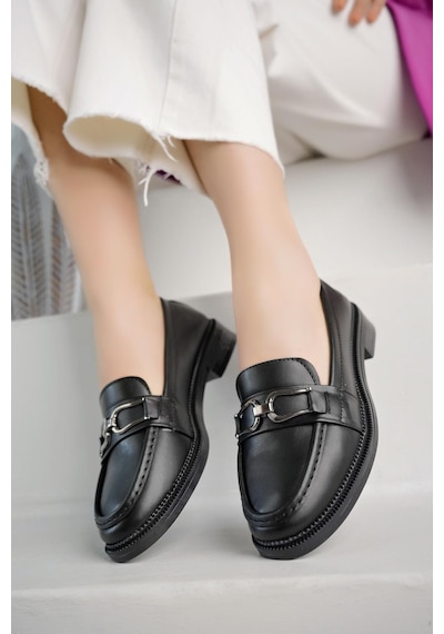 Nesilshoes Nesil Shoes Süha 202 Siyah Anatomik Kadın Lofer