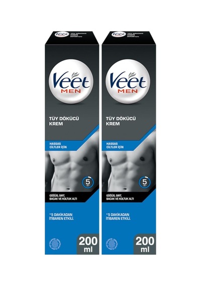 Veet Tüy Dökücü Krem Erkeklere Özel Hassas Ciltler için 2 x 200 ML