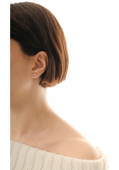 Gümüş Rose Zirkon Taşlı Aşkın İki Damlası Küpe Barcode Rose