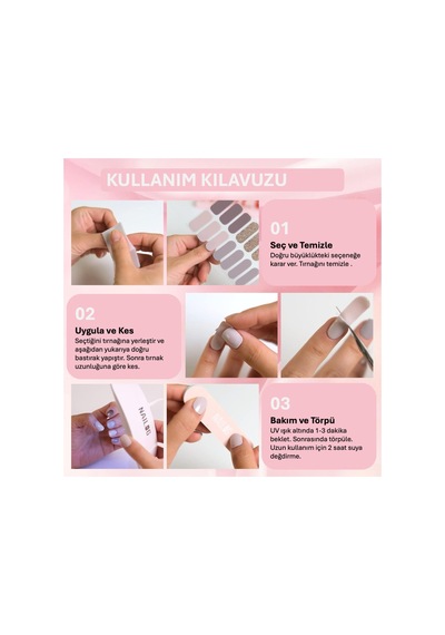 Jelüx Summer - Pastel Renkli Çiçekli Yapışkan Tam Kaplama Jel Tırnak Seti 5 Farklı Boy 14 Adet 15110509