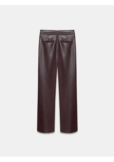 Dilvin 72237 Suni Deri Çan Paça Pantolon-bordo Bordo