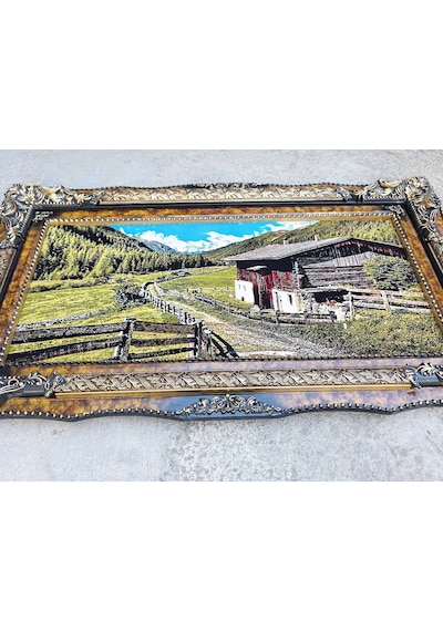 Vadiye Bakış Adlı İran Tebriz Halı Tablo 123x73cm - Duvar Halı Kilim Tablo