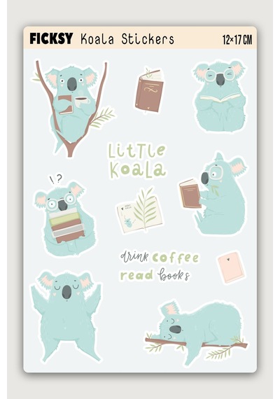 Sevimli Koala Sticker Seti - 11 Adet Etiket Çıkartma Diğer