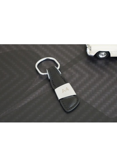 Audi Uyumlu A4 Logo Deri Metal Anahtarlık